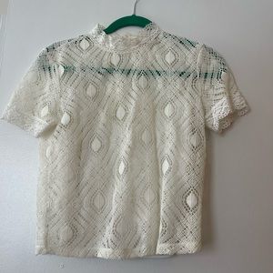 White lace Women’s blouse - with tank top